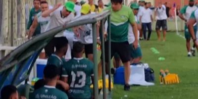 O episódio ocorreu após o time juazeirense sair atrás do placar na partida contra a seleção amadora de Brejo Santo | Foto: Reprodução