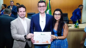 Prefeito Guilherme Saraiva, Yury do Paredão e a primeira-dama Catiane Landim