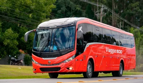 Ônibus Marcopolo Viaggio G8 900, com capacidade para 48 passageiros | Foto: Marcopolo/ Divulgação