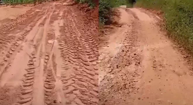 estrada do Sítio Pau D'Arco, em Missão Velha