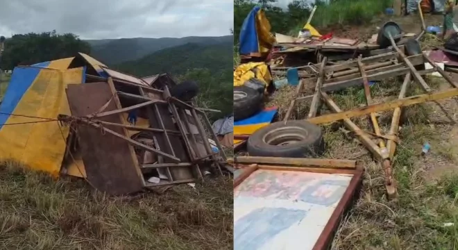 Acidente com caminhão de circo, em Caririaçu.