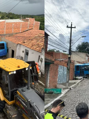 Ônibus perde controle e fica preso em ladeira no Horto