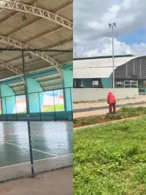 Vila social, que era chamada de Praça da Juventude, do bairro Frei Damião, em Juazeiro do Norte.