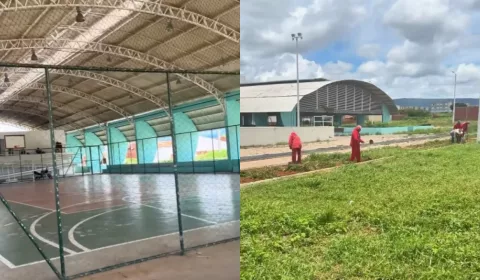 Vila social, que era chamada de Praça da Juventude, do bairro Frei Damião, em Juazeiro do Norte.