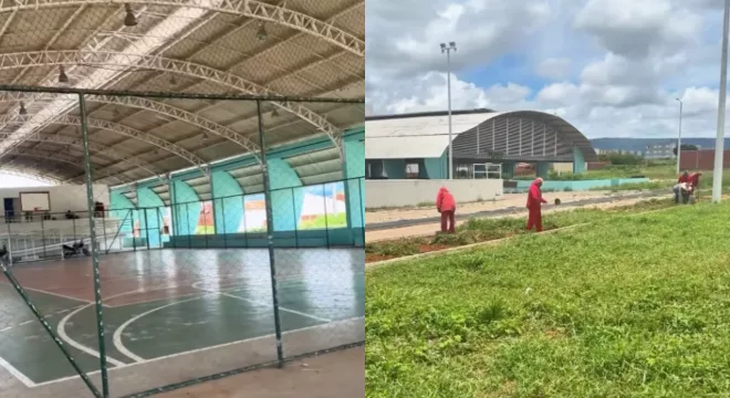Vila social, que era chamada de Praça da Juventude, do bairro Frei Damião, em Juazeiro do Norte.