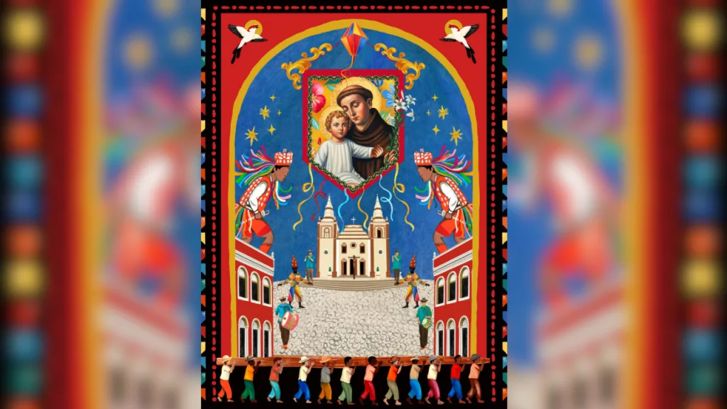 Arte de Gabriel Fernandes para o Pau da Bandeira 2026.