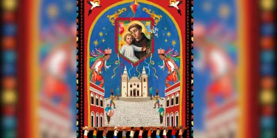 Arte de Gabriel Fernandes para o Pau da Bandeira 2026.