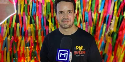 Guilherme Sampaio em evento de lançamento do Pau da Bandeira 2026.
