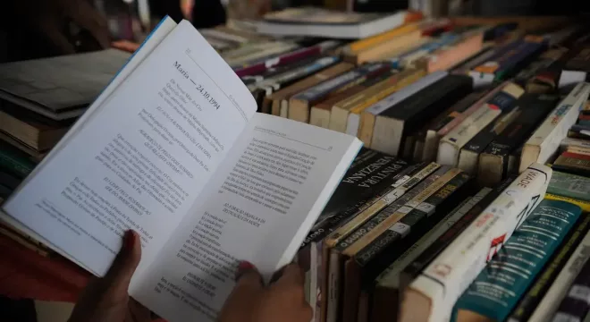 pessoa segurando um livro na mão. imagem ilustrativa para falar sobre o mec livros