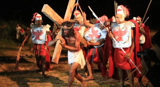 Espetáculo da Paixão de Cristo na Semana Santa em Barbalha.