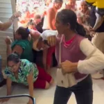 Durante a confusão, pelo menos quatro pessoas caíram e quase foram pisoteadas na loja localizada no Centro de Farias Brito.