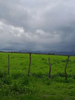 imagem mostra o céu nublado com tempo de chuva